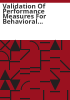 Validation_of_performance_measures_for_Behavioral_Healthcare_Inc