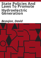 State_policies_and_laws_to_promote_hydroelectric_generation