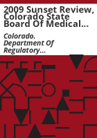 2009_sunset_review__Colorado_State_Board_of_Medical_Examiners