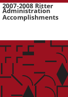 2007-2008_Ritter_administration_accomplishments