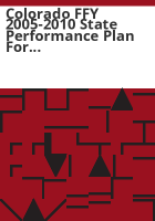 Colorado_FFY_2005-2010_state_performance_plan_for_special_education