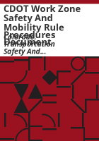 CDOT_work_zone_safety_and_mobility_rule_procedures_document