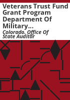 Veterans_Trust_Fund_grant_program_Department_of_Military_and_Veterans_Affairs_performance_audit