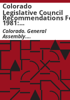 Colorado_Legislative_Council_recommendations_for_1981