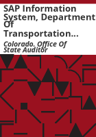 SAP_information_system__Department_of_Transportation_information_technology_audit