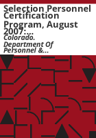 Selection_personnel_certification_program__August_2007