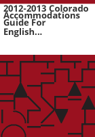 2012-2013_Colorado_accommodations_guide_for_English_learners